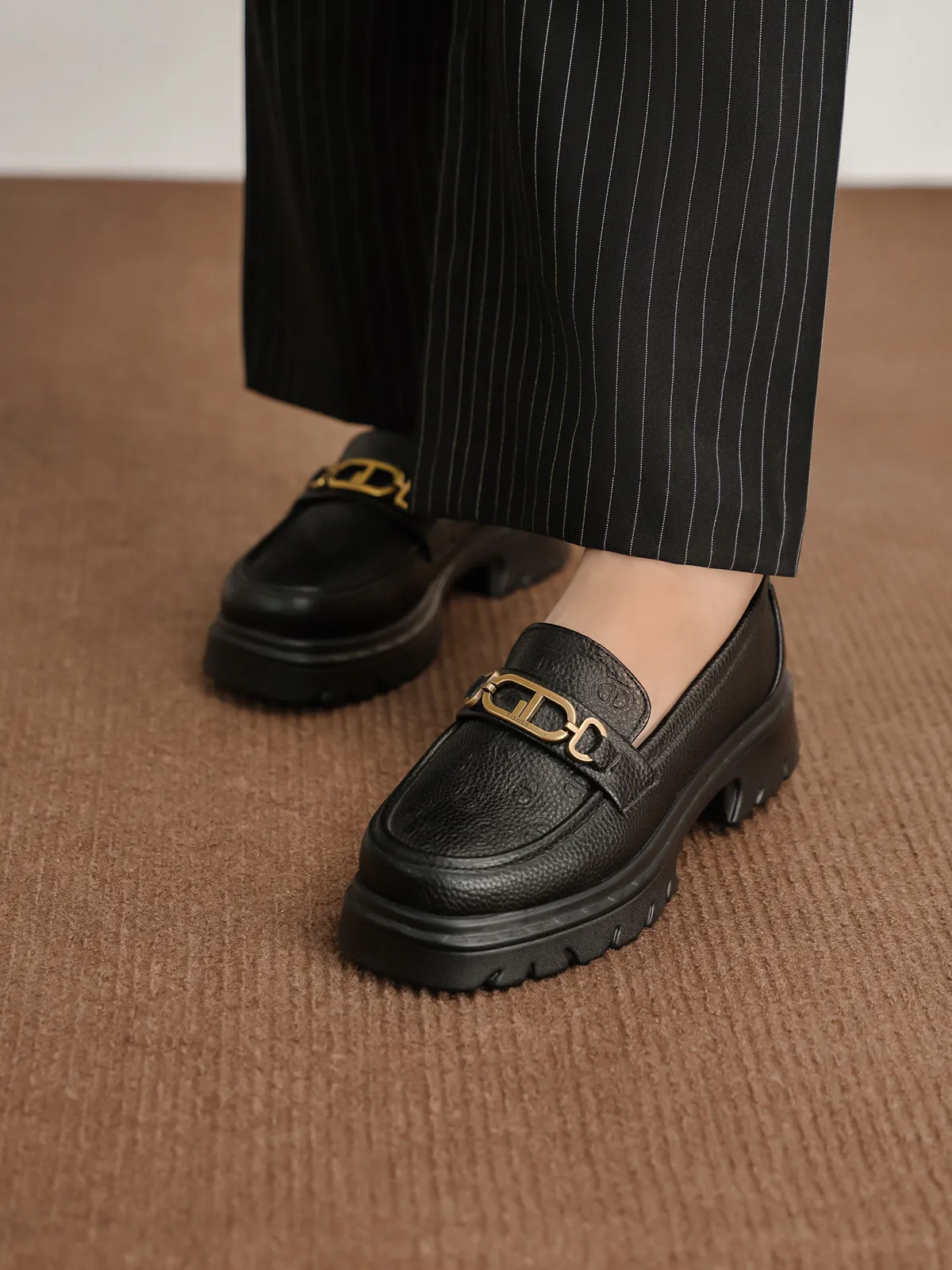 Womens "BEIGIN" Formal Office Wear Shoes Loafers With Skirts