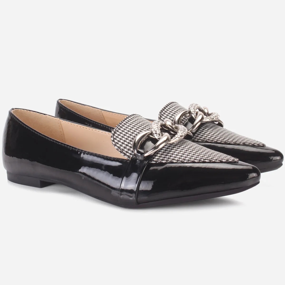 Best Gym Shoes Flat Feet Women's "STILLA" Pointed Toe Decorated Flat Pumps