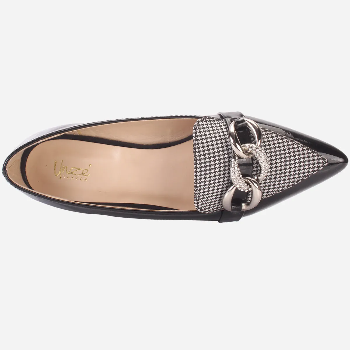 Women's "STILLA" Pointed Toe Decorated Flat Pumps Footjoy Golf Shoes For Flat Feet