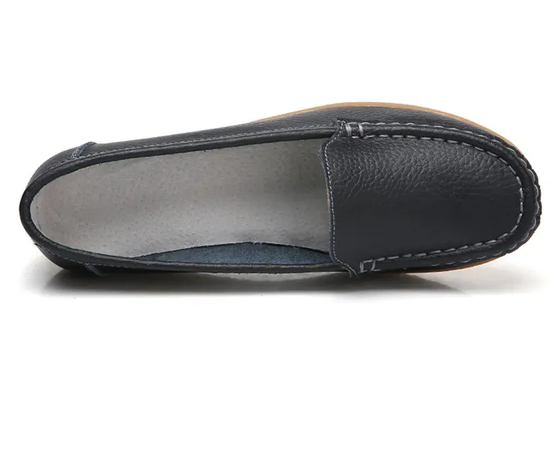 Andrew Tate Loafers Women's Wedge Heel Shoes New Leather Slip On Loafers Casual Flats