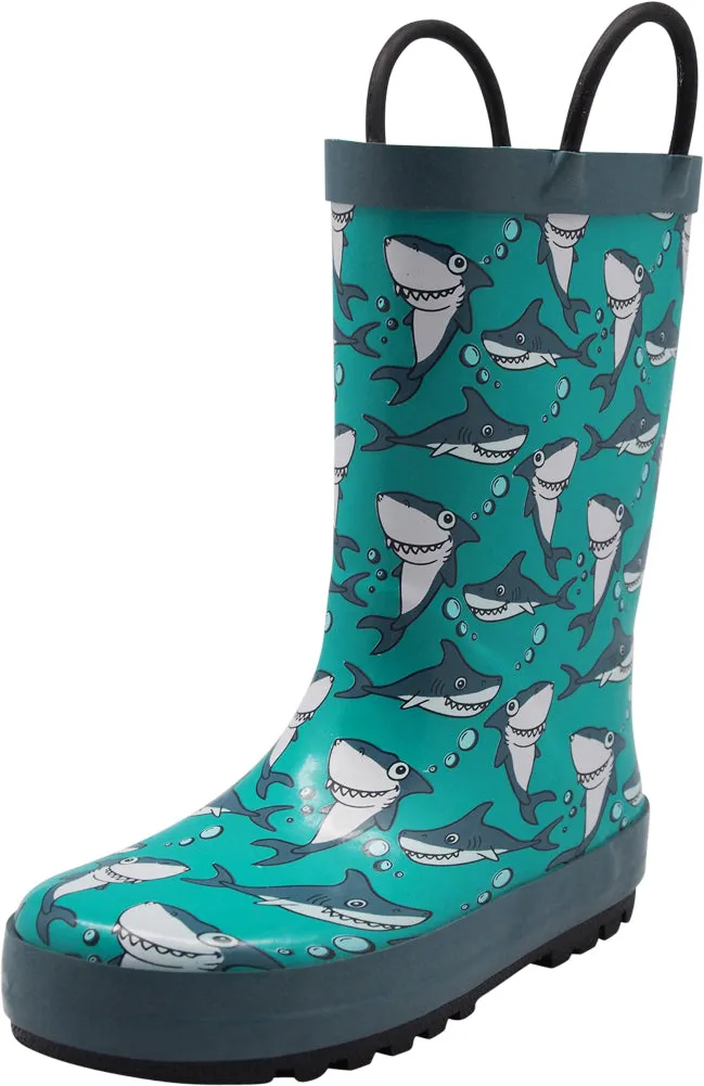 Arroyo Country Boots Norty Big Kids Boys Girls Waterproof Rubber Printed Rain Boots - 12 Patterns