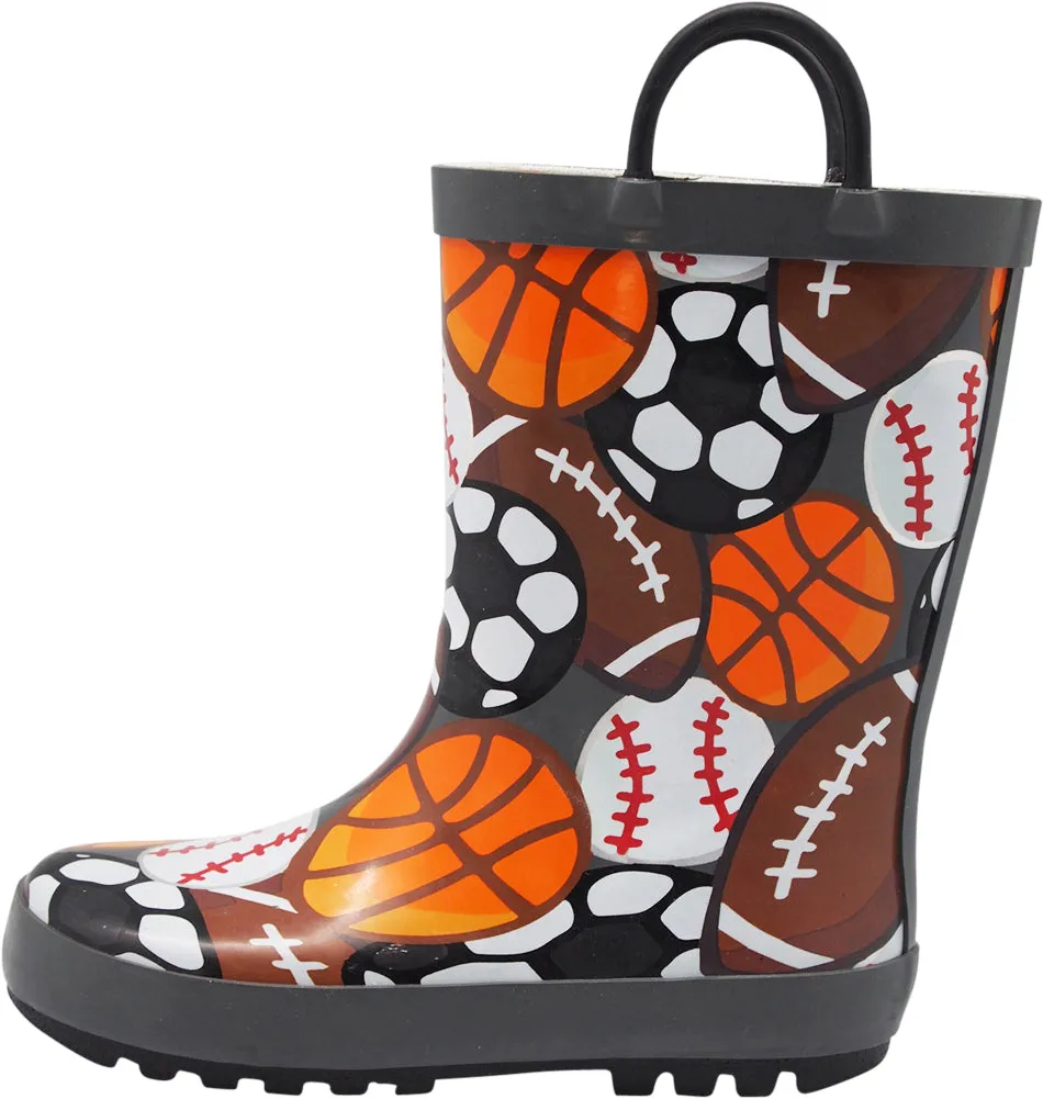 Acg Hiking Boots Norty Big Kids Boys Girls Waterproof Rubber Printed Rain Boots - 12 Patterns