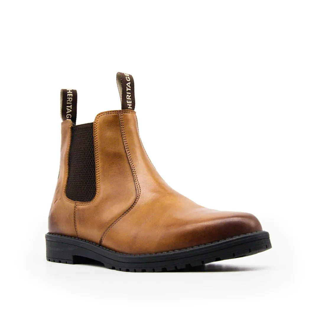 Suede Chelsea Work Boots XPERT Heritage Saddler Dealer Boot in Tan