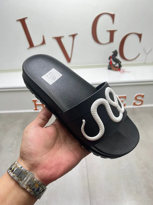 YGS05 Women and Man Leather Slippers 35-45 Shoes with Box Ignite Slide Sandals
