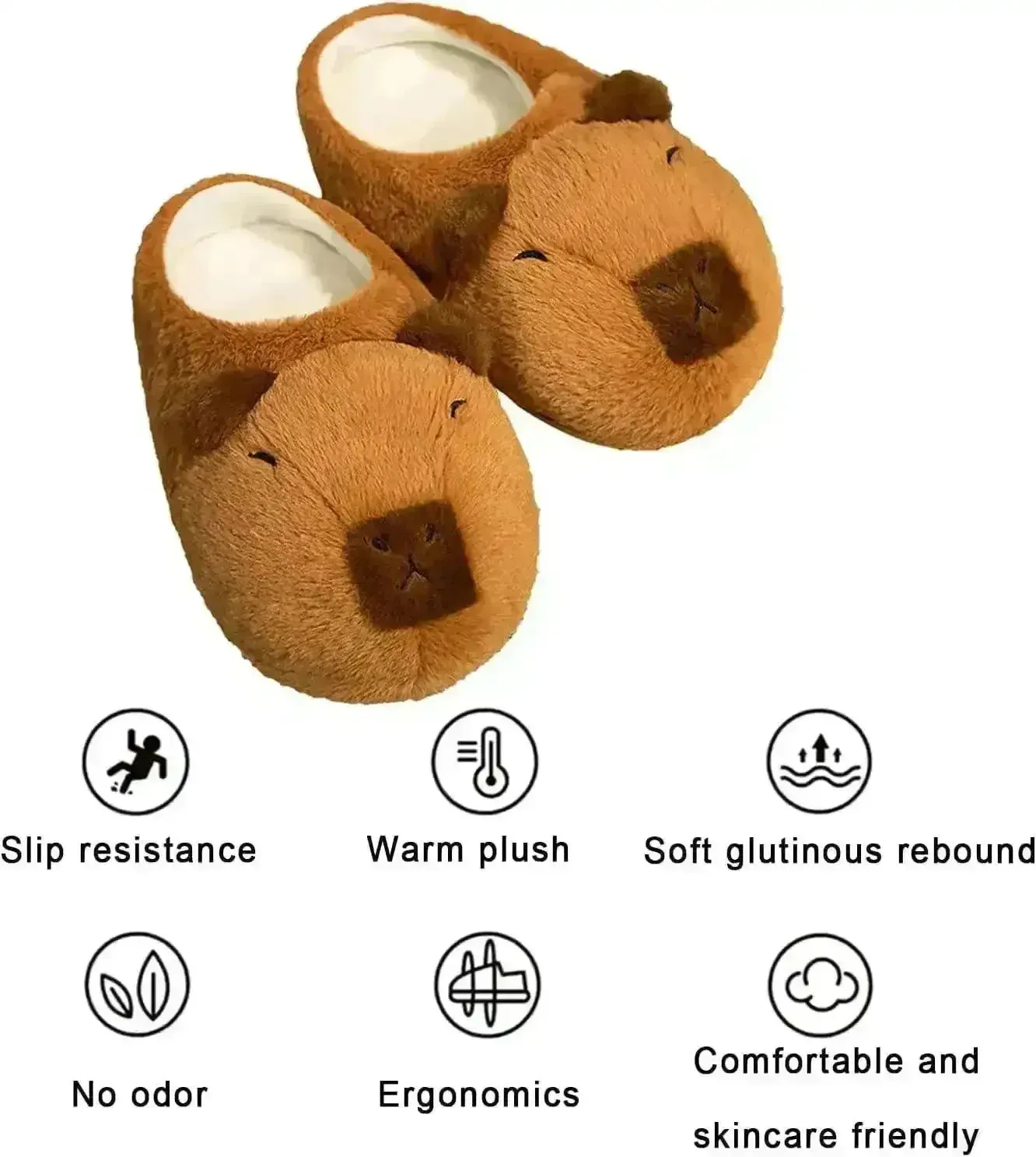 Plush Capybara Indoor Slippers Sandals Trip Insurance