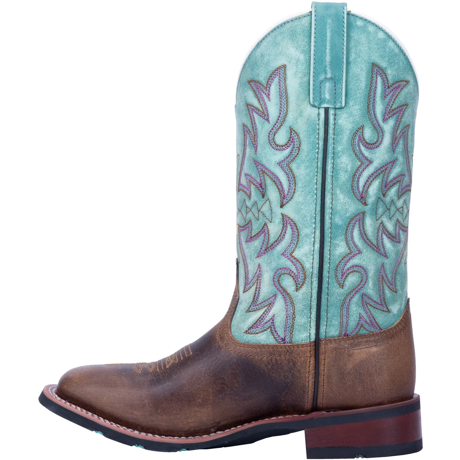 Jim Green Boots Laredo Womens Anita Cowboy Boots Leather Brown/Turquoise