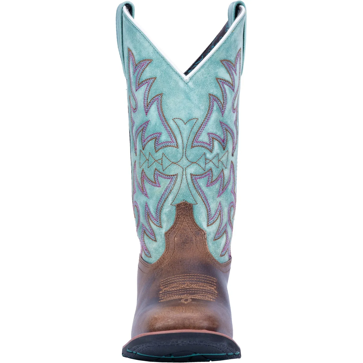 Laredo Womens Anita Cowboy Boots Leather Brown/Turquoise Brown Western Boots