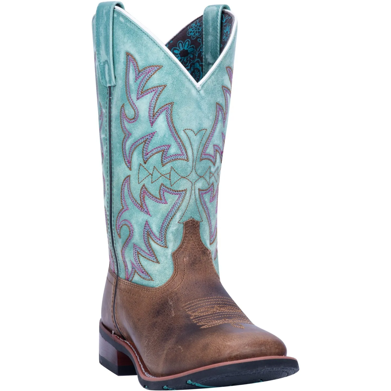 Smokey Mountain Boots Laredo Womens Anita Cowboy Boots Leather Brown/Turquoise