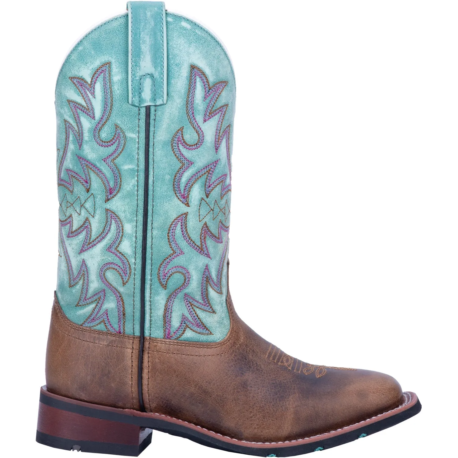 Pro Work Boots Waterproof Laredo Womens Anita Cowboy Boots Leather Brown/Turquoise